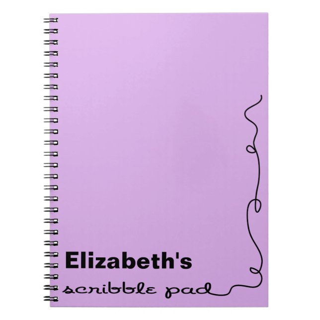 Personalisiertes Lila Scribble Pad Notizblock (Vorderseite)