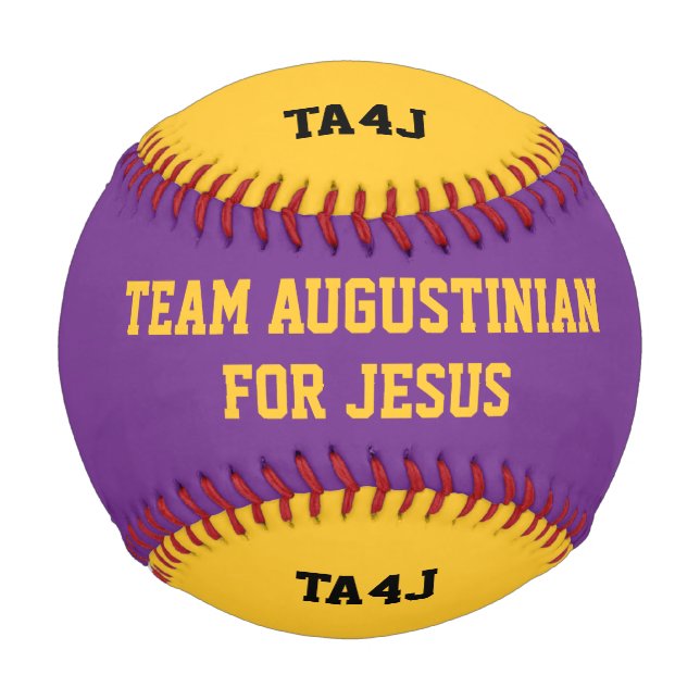 Personalisiertes Lila TEAM JESUS Monogram Baseball (Vorderseite)