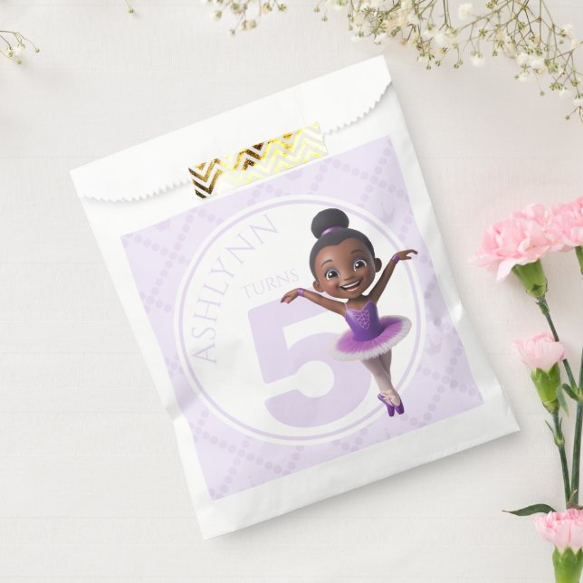 Personalisiertes lila Tütü-Ballerina-Geburtstagsge Geschenktütchen (Versiegelt)