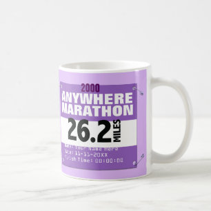 Personalisiertes lila überall Marathon, 26,2 Tasse