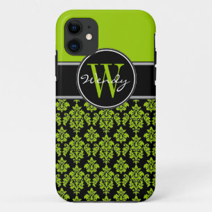 Personalisiertes Limettengrün Schwarzer Vintage-Da Case-Mate iPhone Hülle