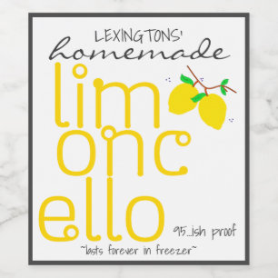 Personalisiertes Limoncello-Flaschenetikett Weinetikett