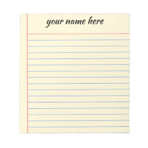 Personalisiertes liniertes Notizbuch Notizblock