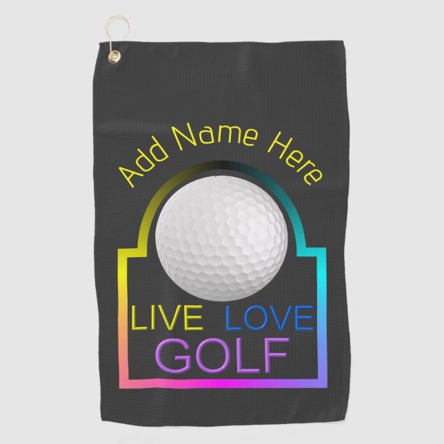 Personalisiertes Live-Liebe Golfhandtuch (Vorderseite)