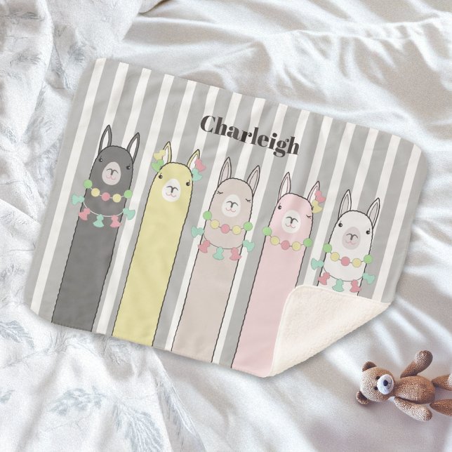 Personalisiertes Llamas Süße Tier Kinder Sherpadecke (Von Creator hochgeladen)