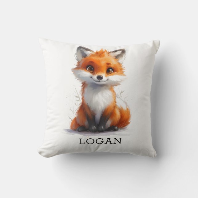 Personalisiertes Logan Fox Cub Kissen (Vorderseite)