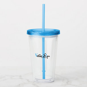 Personalisiertes Logo-Acryltrommel mit Stroh Acryltrinkbecher