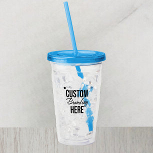 Personalisiertes Logo Blue Acrylic Tumbler mit Str Acryltrinkbecher