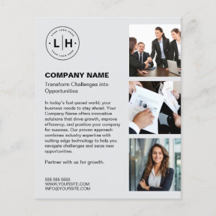 Personalisiertes Logo Foto Modern Hellgrau Geschäf Flyer