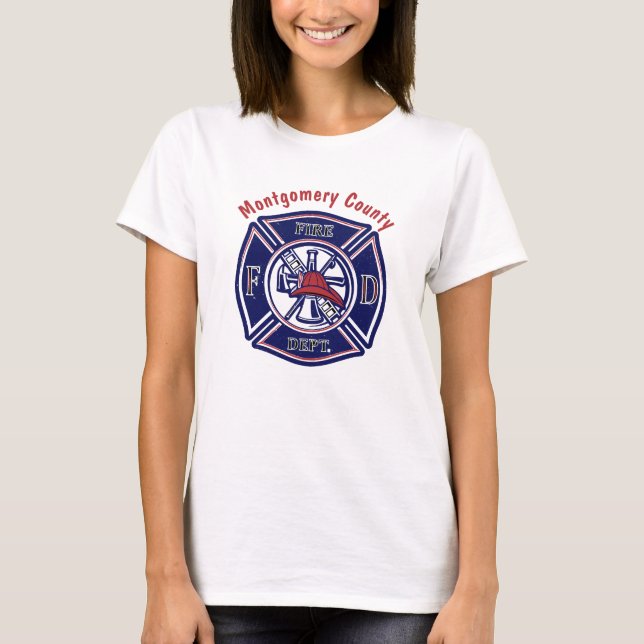 Personalisiertes Logo für das Blue Firefighter-Abz T-Shirt (Vorderseite)