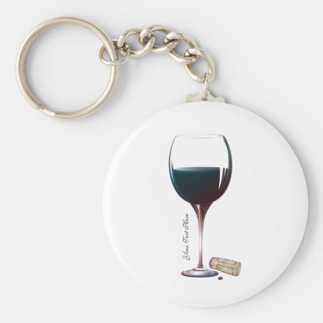 Personalisiertes Logo für Weinglas Schlüsselanhänger (Vorne)