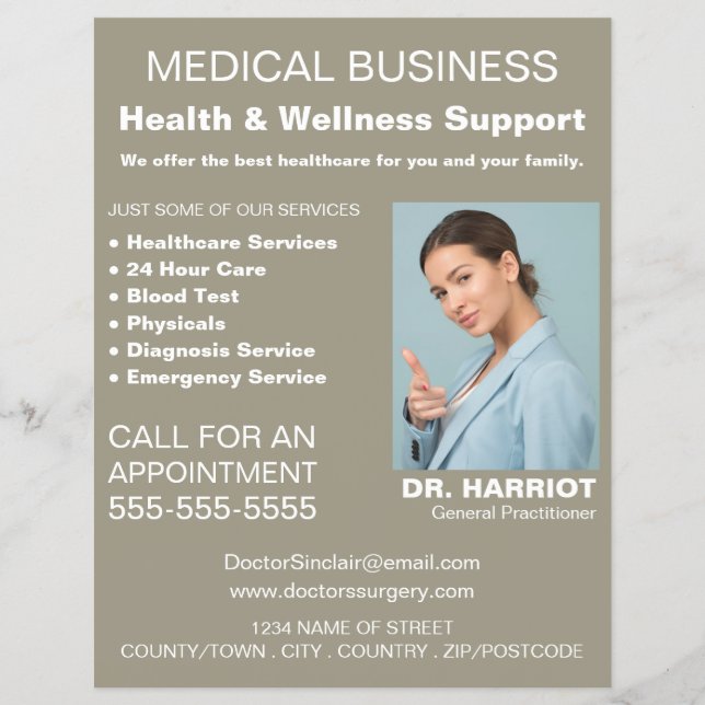 Personalisiertes Logo, General Practitioner, Krank Flyer (Vorne)