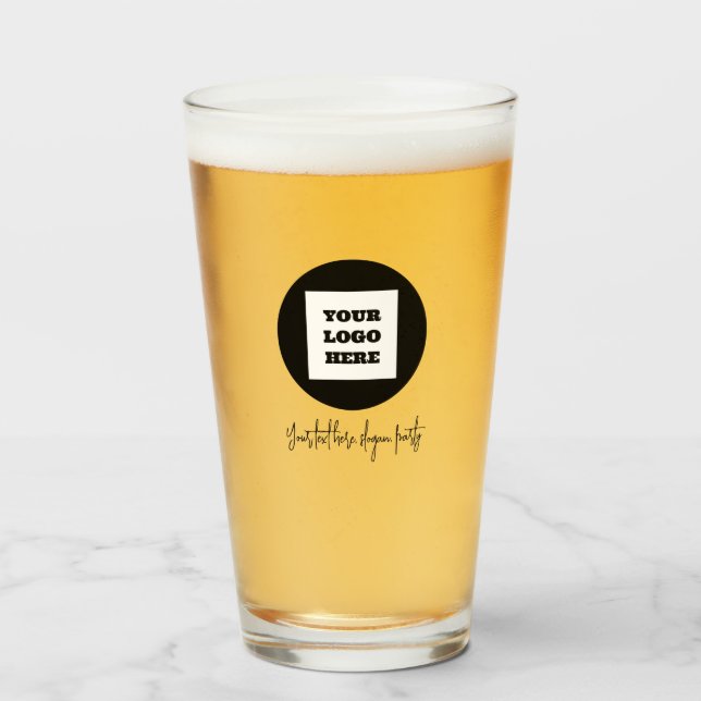 Personalisiertes Logo Geschäft Text Schwarz Skript Glas (Vorne (Gefüllt))