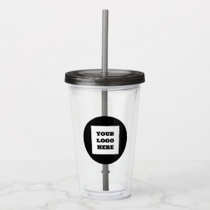 Personalisiertes Logo Geschäft Unternehmen Schrift Acryltrinkbecher