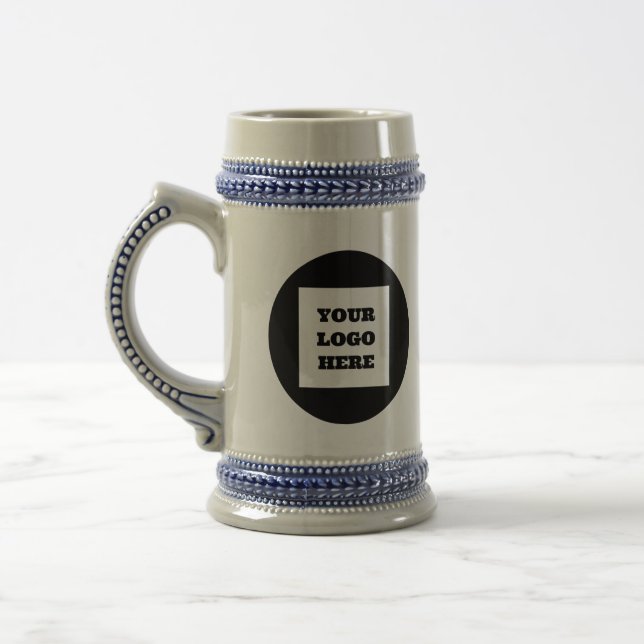 Personalisiertes Logo Geschäft Unternehmen Script  Bierglas (Links)