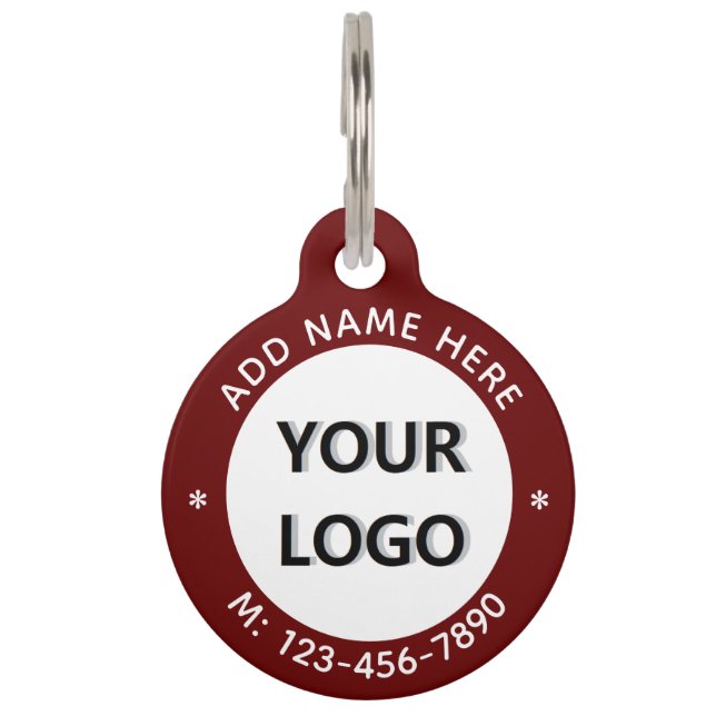 Personalisiertes Logo oder Foto Name Text Pen-ID-M Haustiermarke (Rückseite)