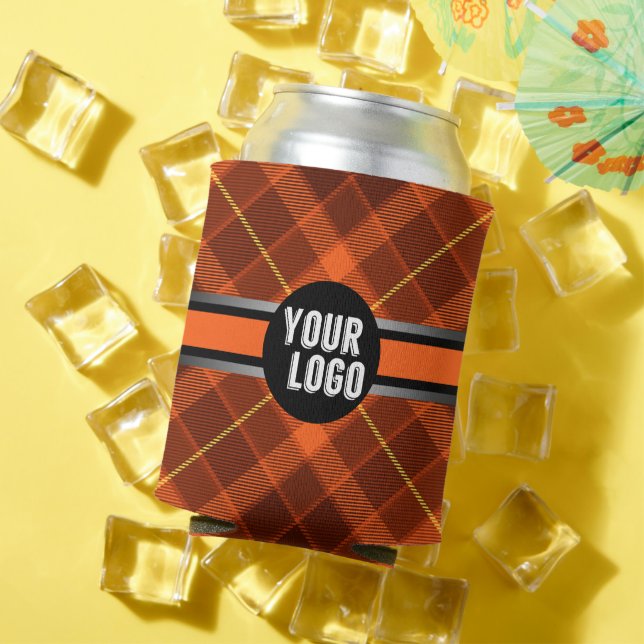 Personalisiertes Logo Orange Muster Moderne Marken Dosenkühler (In Situ Sommer)