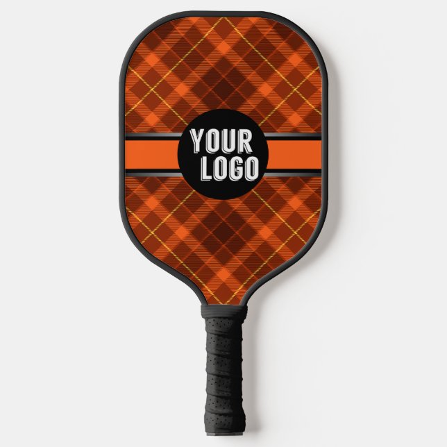 Personalisiertes Logo Orange Muster Moderne Marken Pickleball Schläger (Vorderseite)