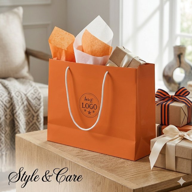 Personalisiertes Logo Princeton Orange Große Geschenktüte (Personalized Logo Princeton Orange Large Gift Bag)