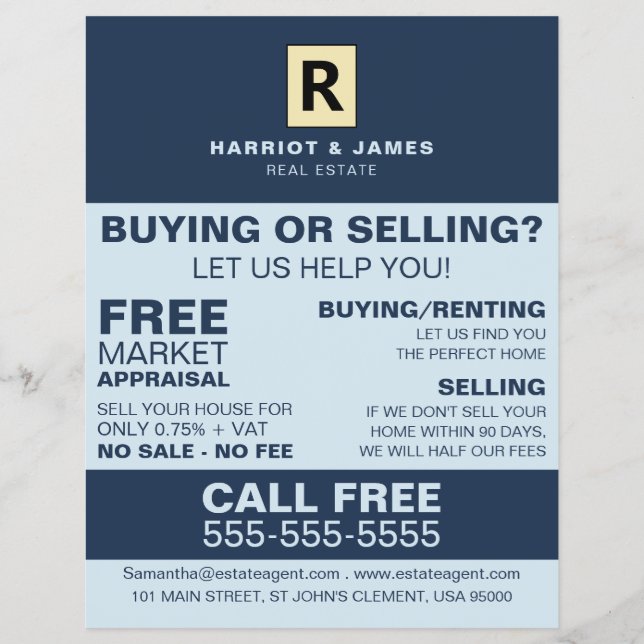 Personalisiertes Logo, Realtor, Anwesen Agent Flye Flyer (Vorne)