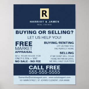 Personalisiertes Logo, Realtor, Anwesen Agent Poster