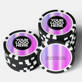 Personalisiertes Logo und Cooler Text Lila Pokerchips
