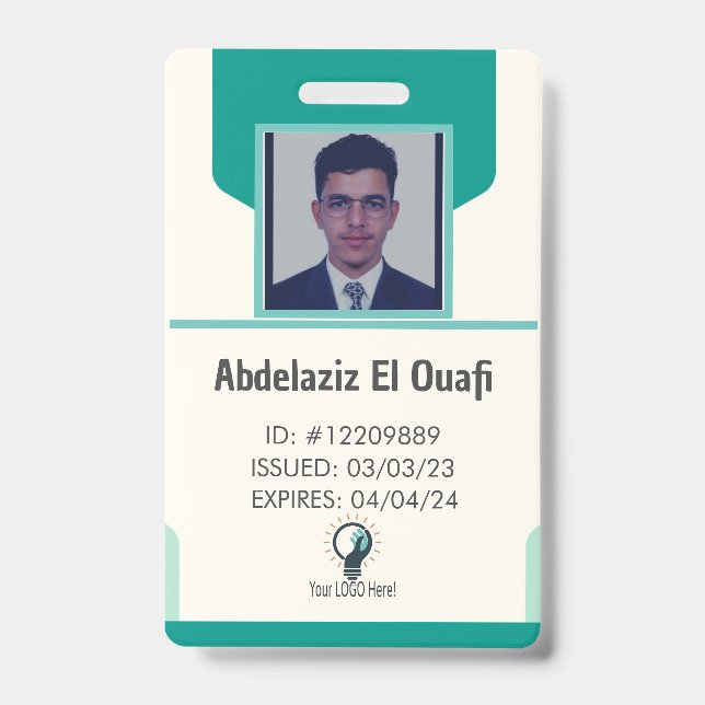 Personalisiertes Logo und Foto-ID-Abzeichen für Mi Ausweis (Vorderseite)