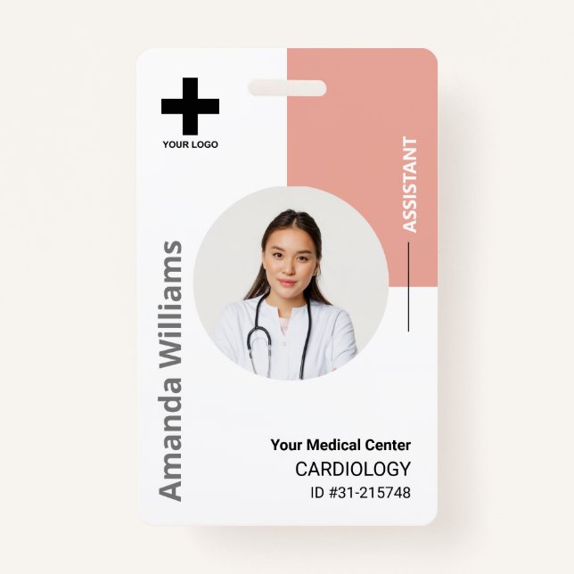 Personalisiertes Logo und Foto-ID des Krankenhause Ausweis (Vorderseite)