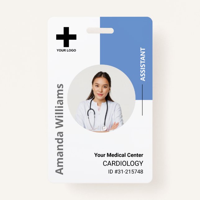 Personalisiertes Logo und Foto-ID des Krankenhause Ausweis (Vorderseite)
