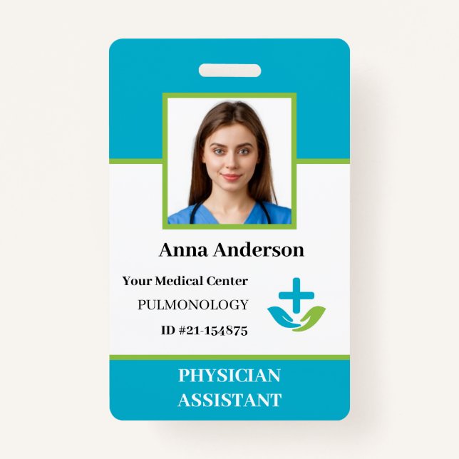 Personalisiertes Logo und Foto-ID des Krankenhause Ausweis (Vorderseite)