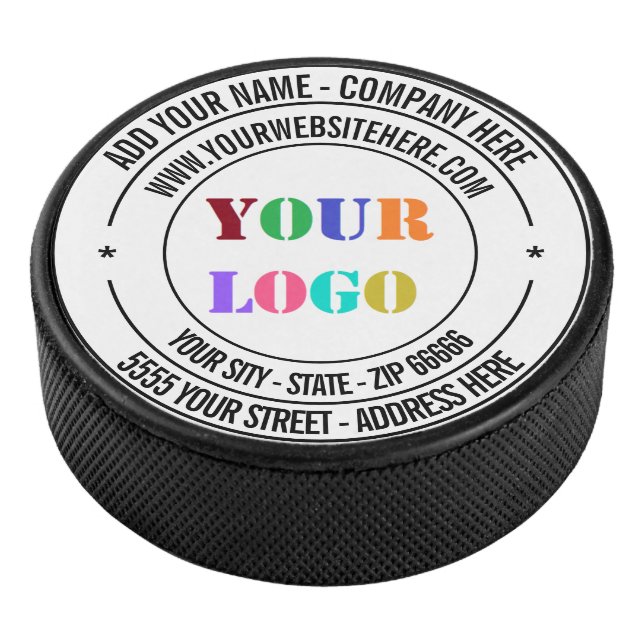 Personalisiertes Logo und Text Hockey Puck (3/4)