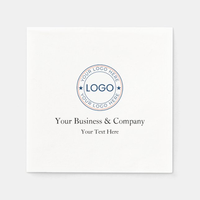 Personalisiertes Logo und Text Serviette (Vorderseite)