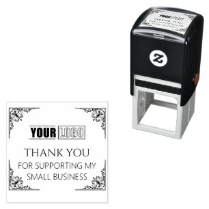 Personalisiertes Logo Vintag Border Vielen Dank Permastempel