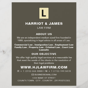 Personalisiertes Logo, Werbung für juristische Die Flyer