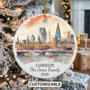 Personalisiertes Londoner Ornament, England Keramik Ornament
