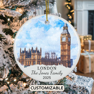 Personalisiertes Londoner Ornament, England Keramik Ornament