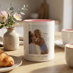 Personalisiertes Love You Mama Foto   Benutzerdefi Tasse