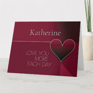 Personalisiertes 'Love You More Each Day'-Herz-Des Karte
