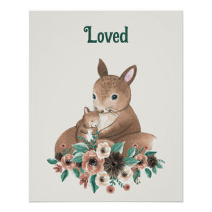 Personalisiertes "Loved Mother & Baby Squirrel" Poster