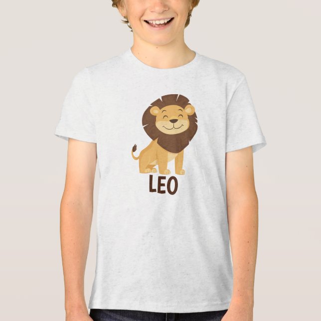 Personalisiertes Löwe-Sternzeichen Tri-Blend Shirt (Vorderseite)