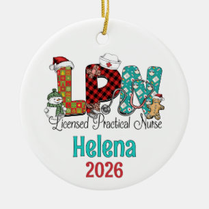 Personalisiertes LPN-Schmuckstück, LPN-Name-Schmuc Keramik Ornament