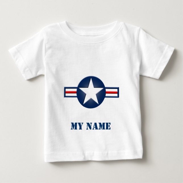 Personalisiertes Luftwaffen-Logo-Säuglings-Shirt Baby T-shirt (Vorderseite)