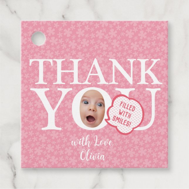 Personalisiertes lustiges BabyGesicht 1. Geburtsta Geschenkanhänger (Vorderseite)