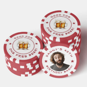 Personalisiertes lustiges Foto gut für eine Bier-B Pokerchips