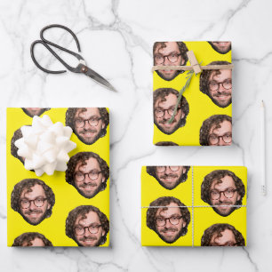 Personalisiertes lustiges gelbes individuelles Ges Geschenkpapier Set