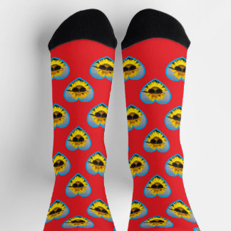 Personalisiertes lustiges Herzgesichtsfoto Socken