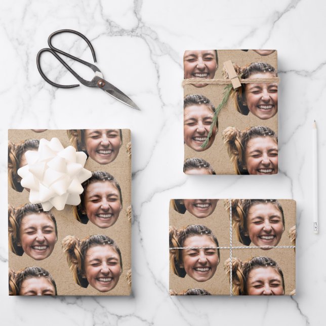 Personalisiertes Lustiges Kraft Individuelles Gesi Geschenkpapier Set (Vorderseite)
