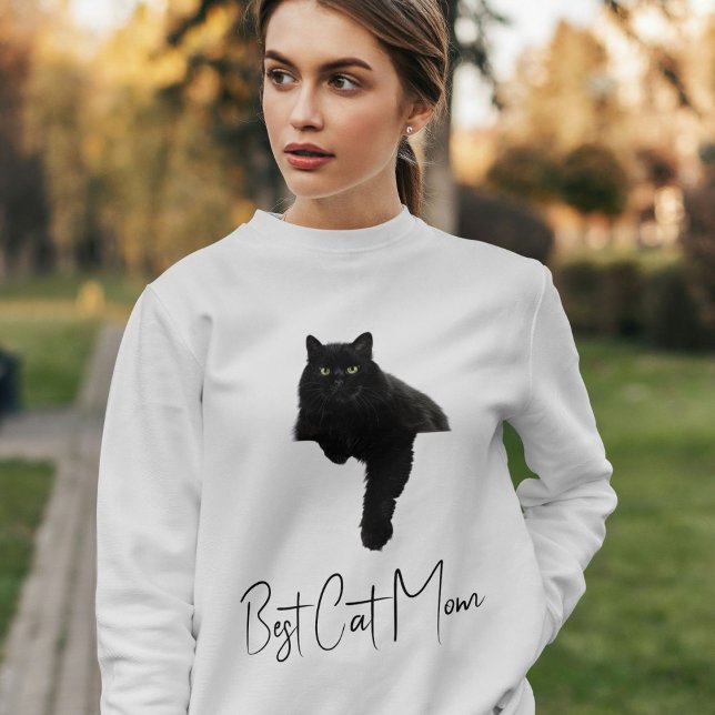 Personalisiertes lustiges schwarzes Katzen-Zitat P Sweatshirt (Von Creator hochgeladen)