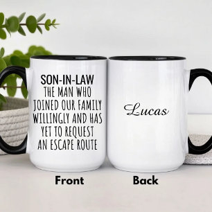 Personalisiertes Lustiges Schwiegersohn-Geschenk Tasse