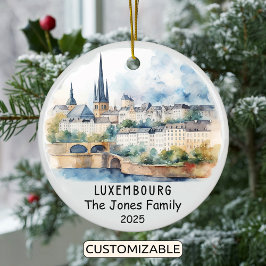 Personalisiertes Luxemburger Ornament, Europa Keramik Ornament